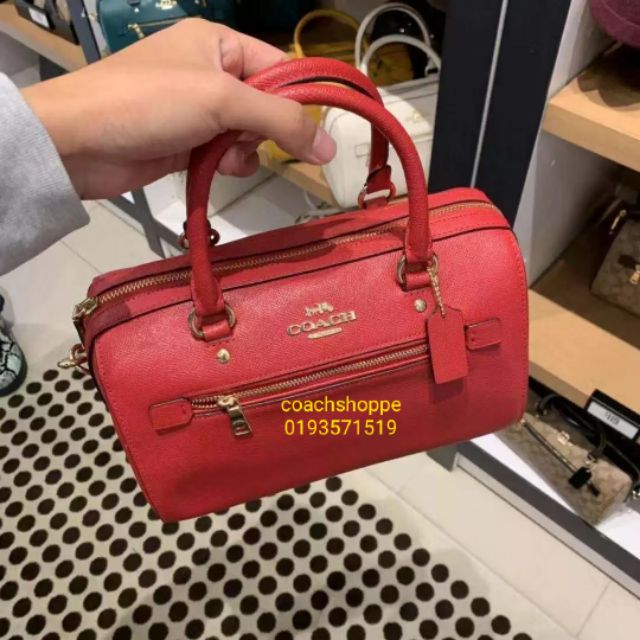 coach red satchel bag