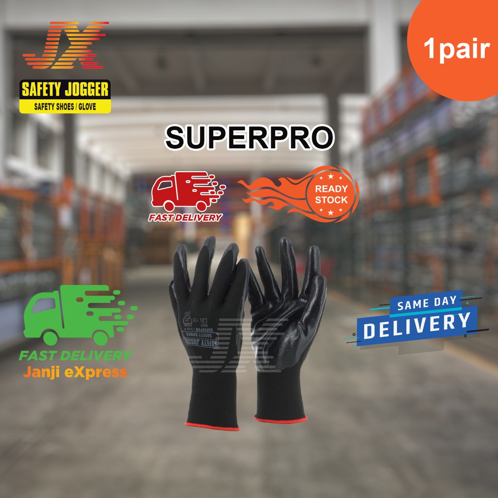 Safety Jogger Superpro 4121 Work Gloves PU Coating Glove 1 Pairs