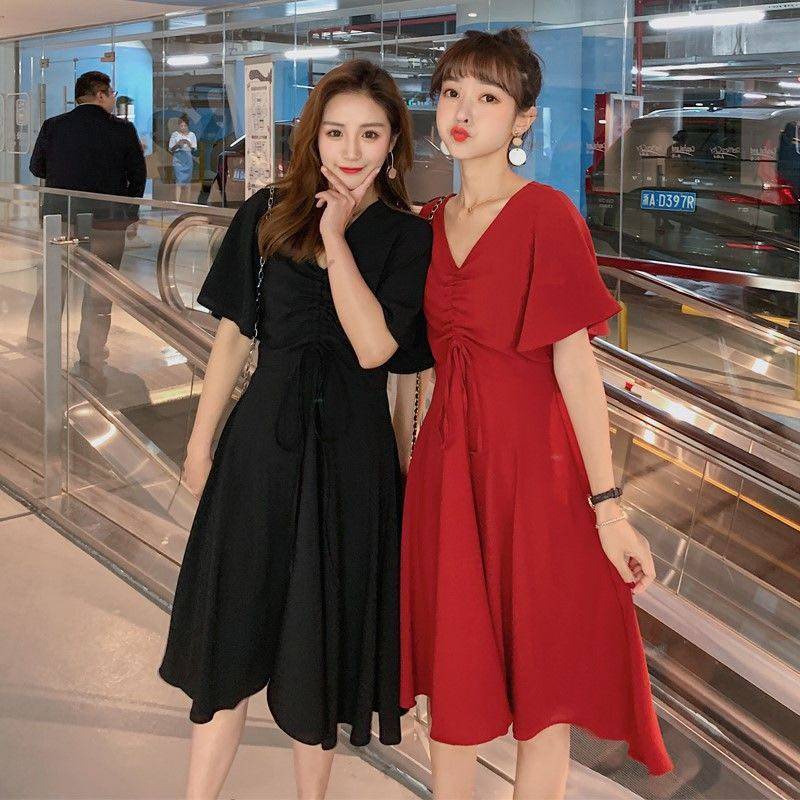 Summer New Style Big Hem Skirt 2021 Korean Version Temperament Dress Female Student Design Sense Loose Long