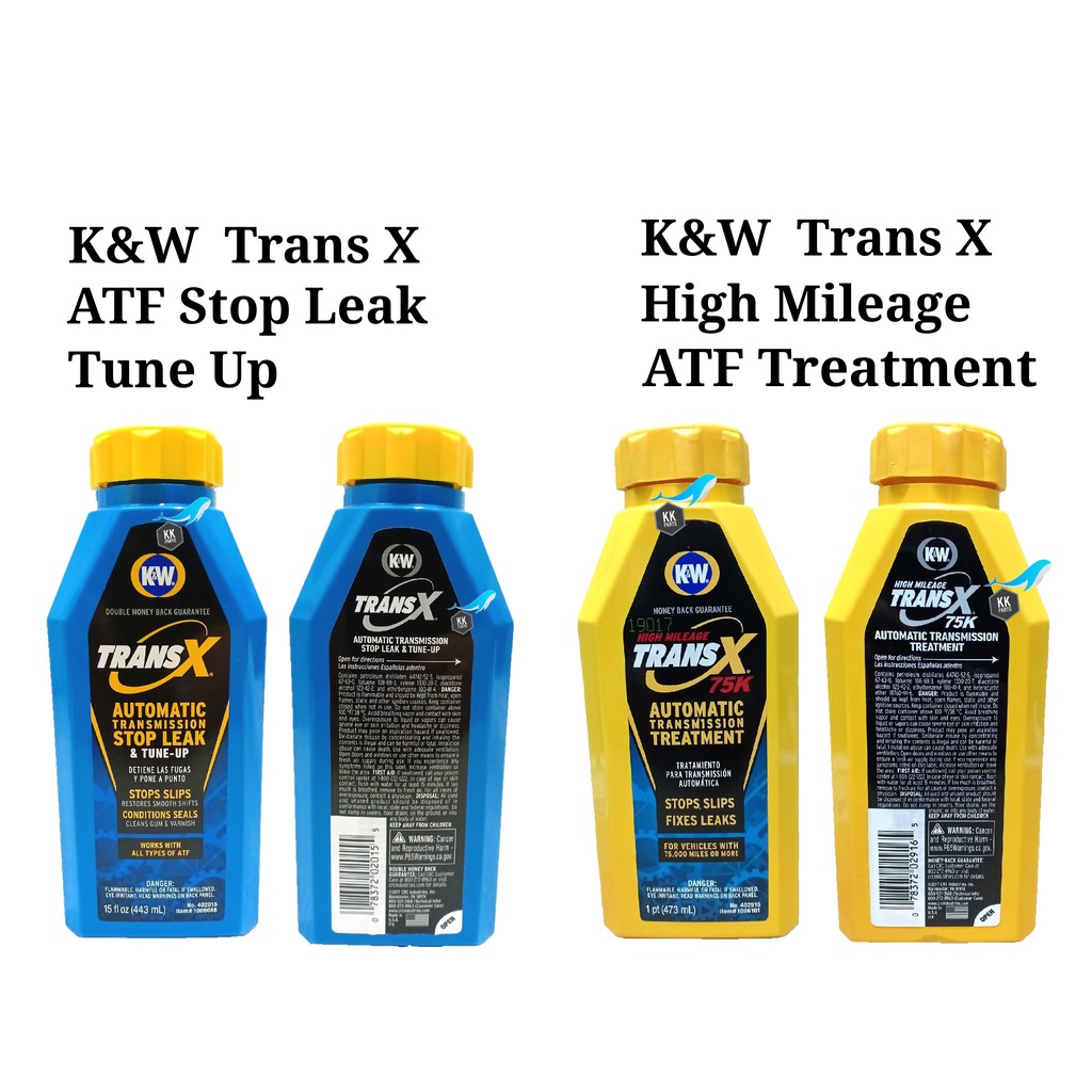 K&W Trans X ATF Stop Leak Tune Up [443ML] & Trans X 75K High Mileage