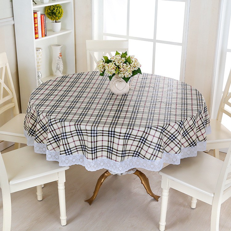 Heatproof Waterproof Round Table Cover, Round Kitchen Tablecloth