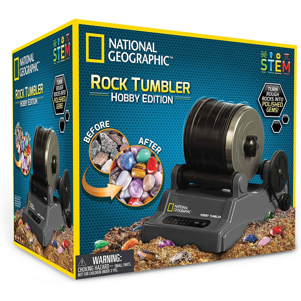 Includes Rough Gemstones Details about   NATIONAL GEOGRAPHIC Hobby Rock Tumbler Kit 4 Polishi 