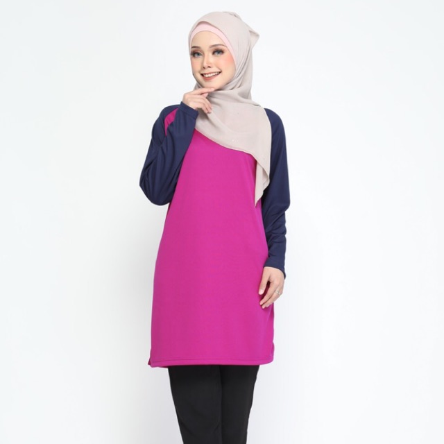 JERSI MUSLIMAH RAGLAN Baju  sukan Long shirt  Tshirt 