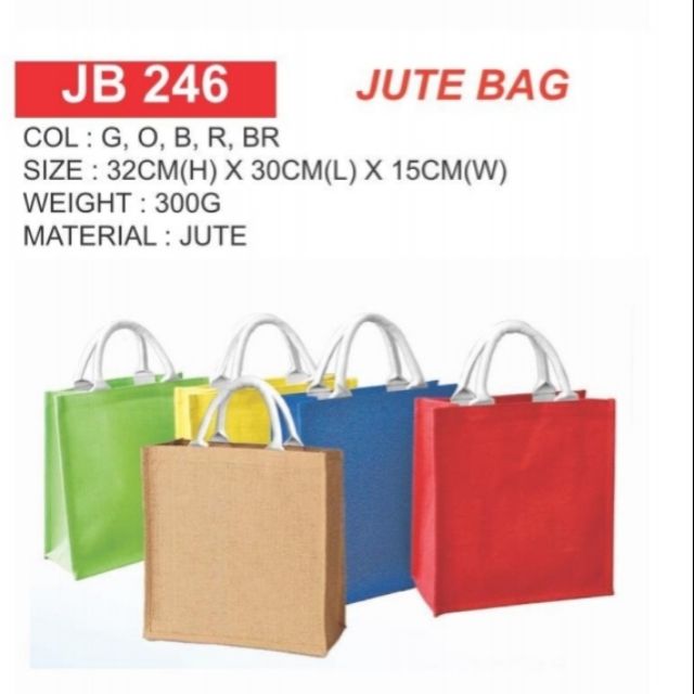 Jute Bag 32cm H 30cm L X 15cm W Shopee Malaysia