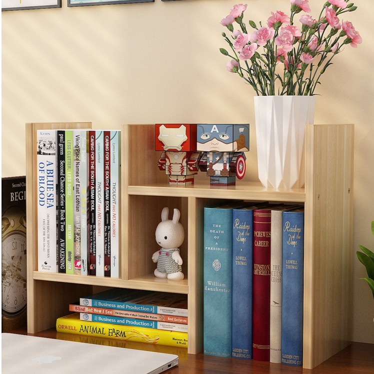 Simple Desktop Small Bookshelf Rack Office Desk Student Bookcase