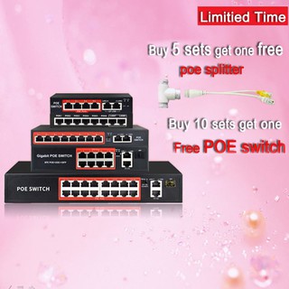 48V POE Network Switch 10/100Mbps Port/6ports/8 Port and Standardized RJ45 Port IEEE 802.3 Af Network Switch Ethernet for POE Camera COD