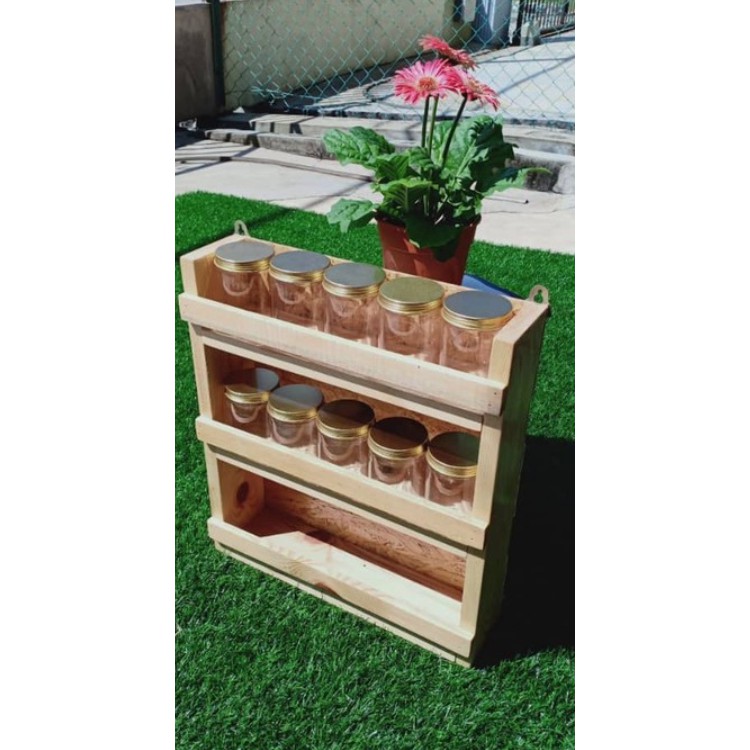 Ready Product Rak Rempah Rempah Ratus Serbaguna Diy Dapur Masak Lada Bekas Spice Wooden Rack