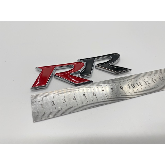 RR Logo Emblem Universal Honda Mugen RR Logo Badge Red Black Emblem Plastic 3M Double Tape RR Mugen I-VTEC Type R