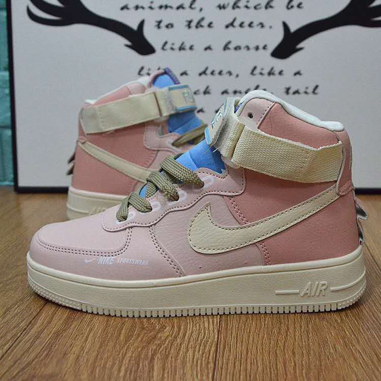 Download White Nike Trainers With Pink Tick Background