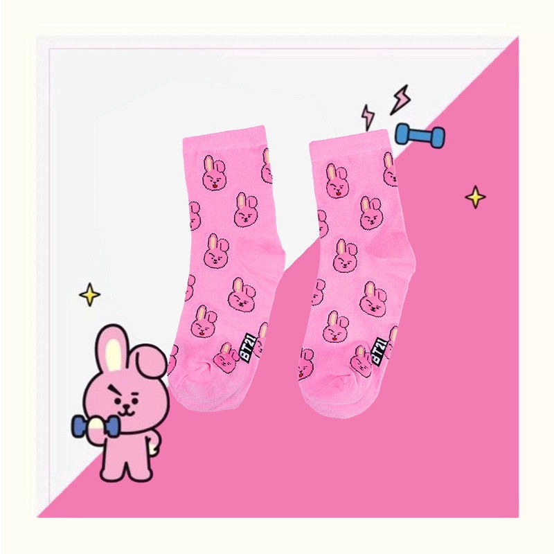 KPOP BTS Socks J-HOPE SUGA Cotton Mid Tube Socks Support Gift TATA SHOOKY Sock 