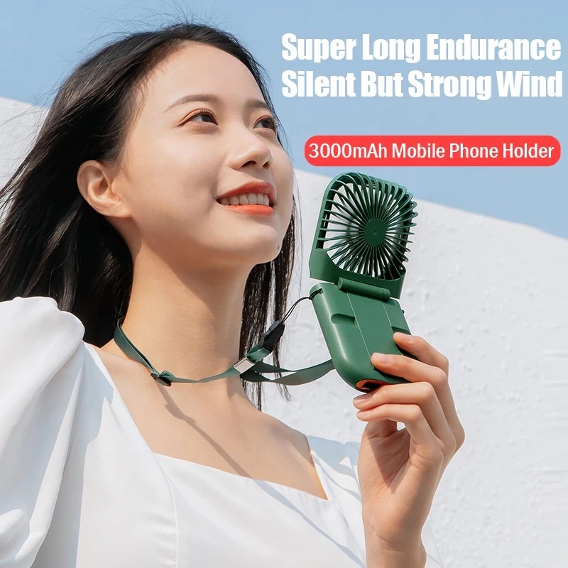 (Cable+Lanyard) Portable Mini Fan /USB Rechargeable Adjustable Hand Fan/ Desktop Air Cooler for Home Office Desk Outdoor Travel