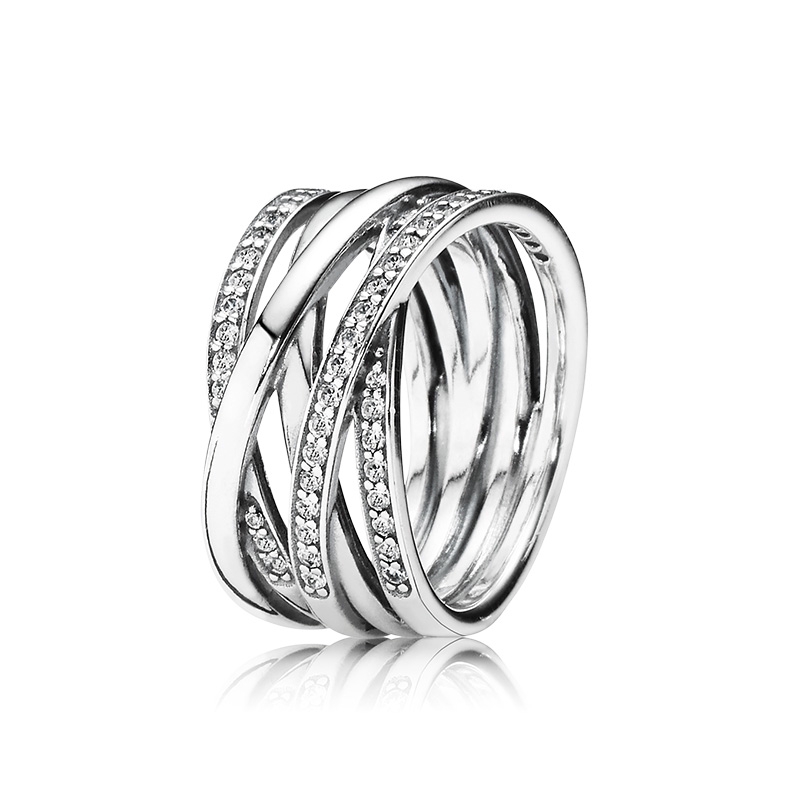 PANDORA SPARKLING & POLISHED LINES RING Silver 190919CZ | Shopee Malaysia