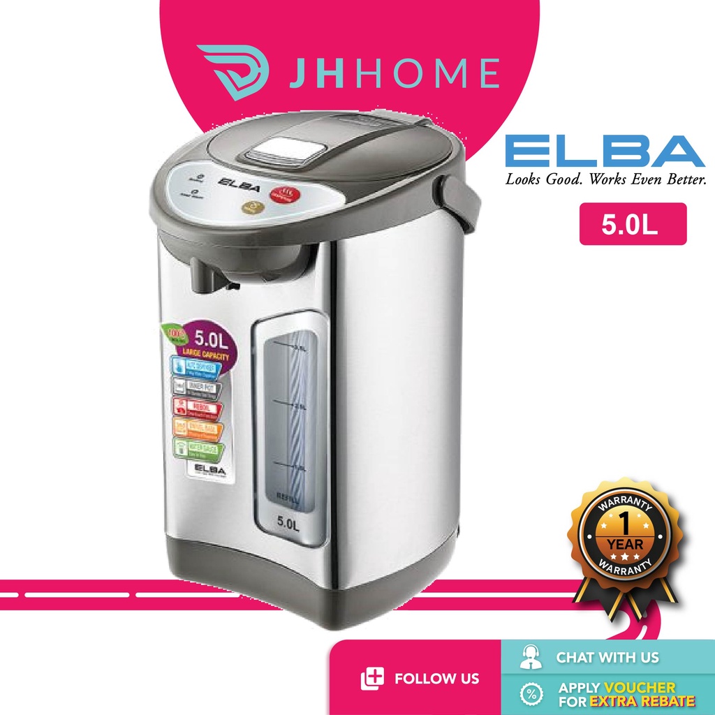 Elba 5.0L Thermo Pot Flask Kettle ETPF5018(BR) Midea 5.0L Thermo Pot