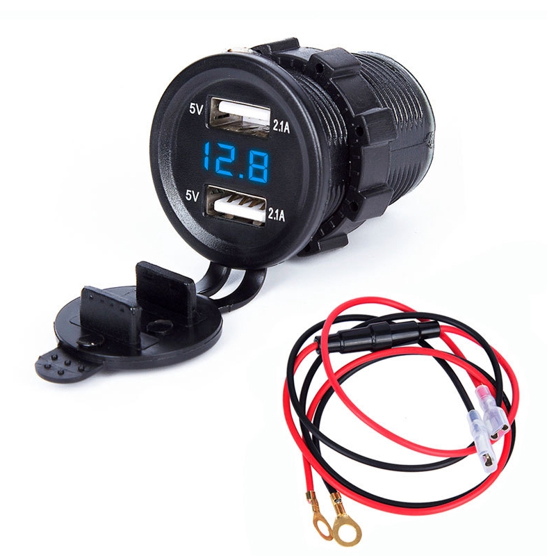 Purpose Essential Car Motorcycle 4x4 Boat USB Charger Voltmeter Panel Mount 12V 24V Multi - Image 5