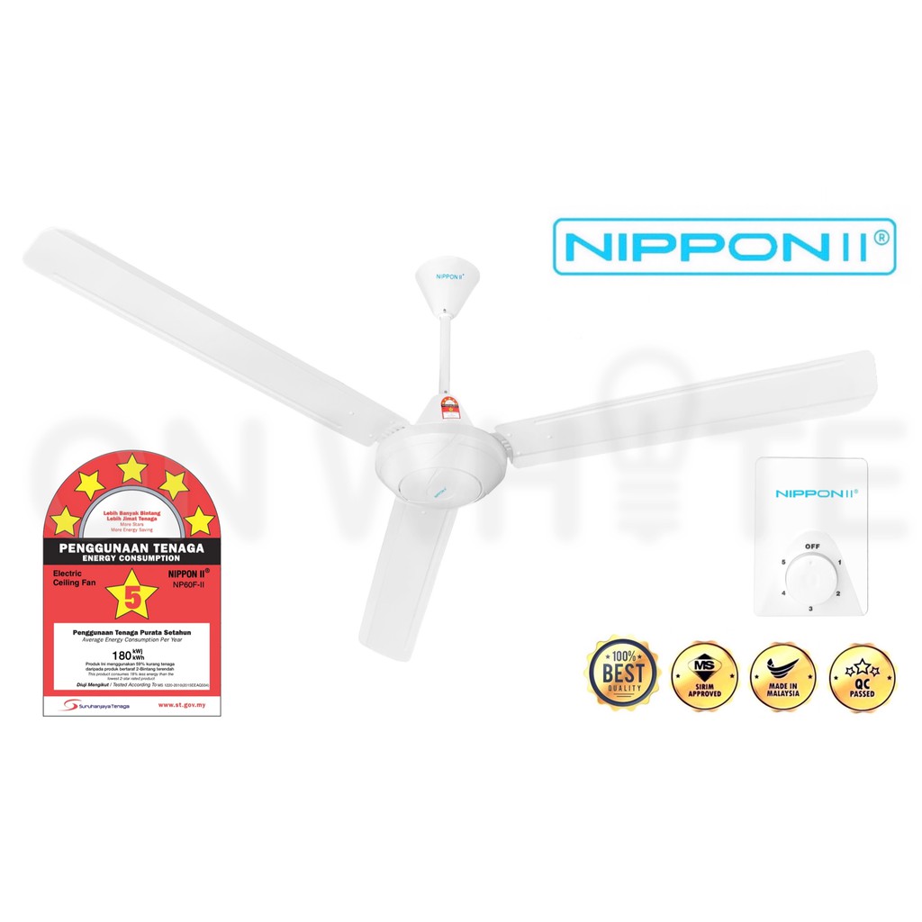 Ceiling Fan 60 W Fan Regulator Sirim Nippon Ii Kdk Pansonic