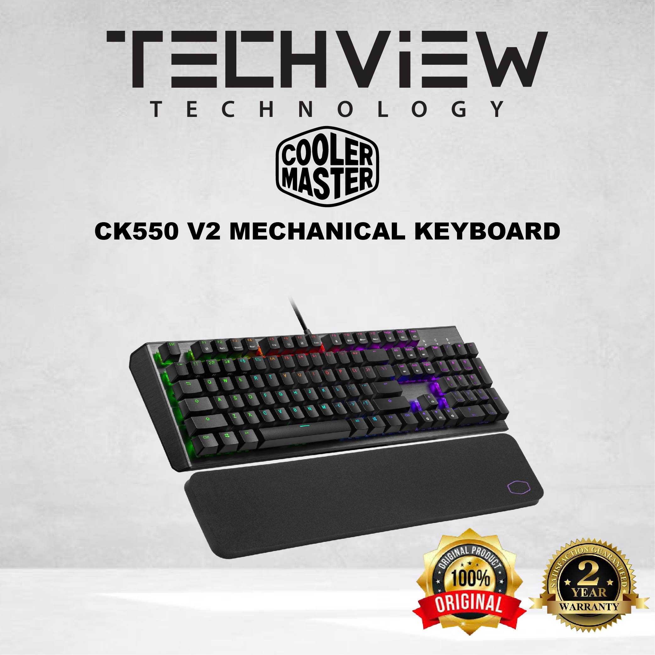 Cooler Master Ck550 V2 Full Rgb Mechanical Gaming Keyboard Wrist Rest
