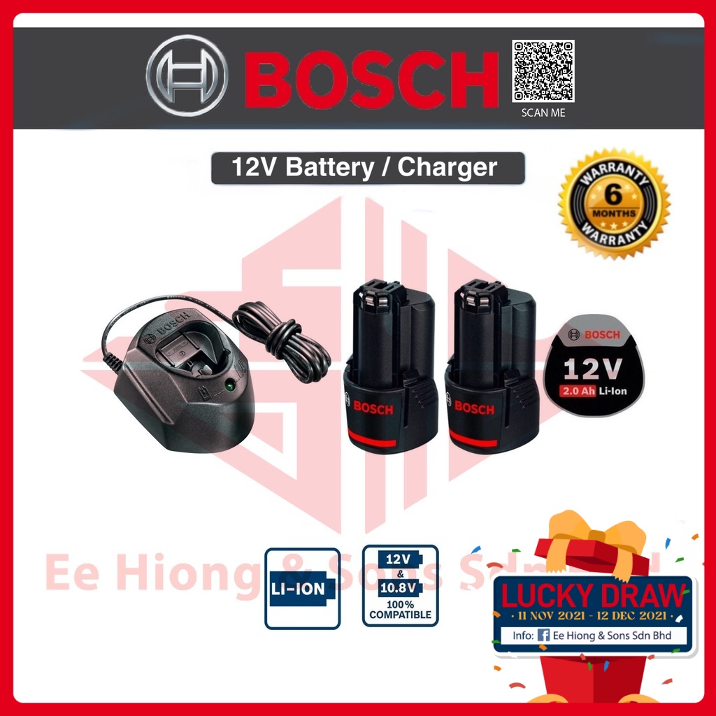 Buy Bosch Gba 12v 2 0ah Li Ion Battery Pack Gal 1210 Cv Charger Starter Kit For Gsr 120 Gsb 120 1600a00f6x 1600a00hr3 Seetracker Malaysia