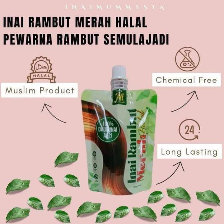 INAI RAMBUT MERAH HALAL | Shopee Malaysia