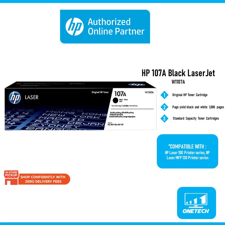 HP W1107A 107A Black Original Laser Toner Cartridge | Shopee Malaysia