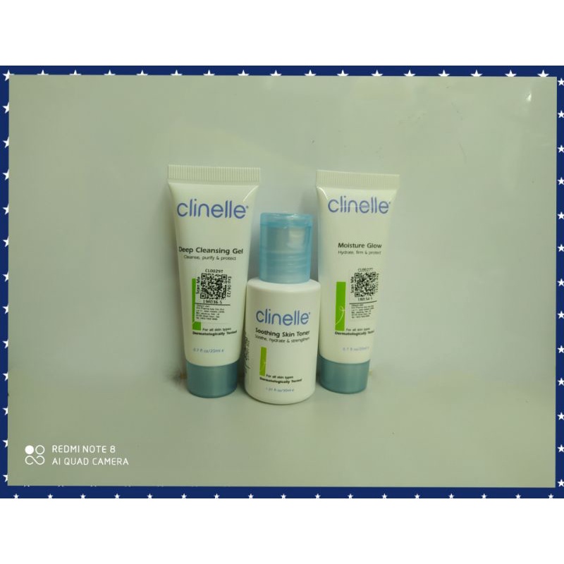 Clearance Clinelle Deep Cleansing Gel Cleanser 20ml Clinelle Soothing Skin Toner 30ml Clinelle Moisture Glow 20ml Shopee Malaysia