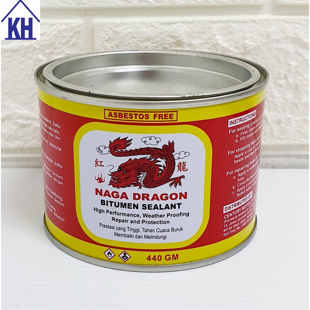 Naga Dragon Bitumen Sealant Compound Gam Bumbung Zink Penampal Bocor 紅龍 黑油膏 440g Ready Stock Fast Shipping Shopee Malaysia