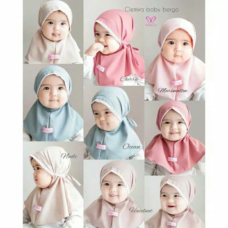 (SYAKIRA) Bergo Baby Lace Head 0-1th/hijab maryam Children Lace Head