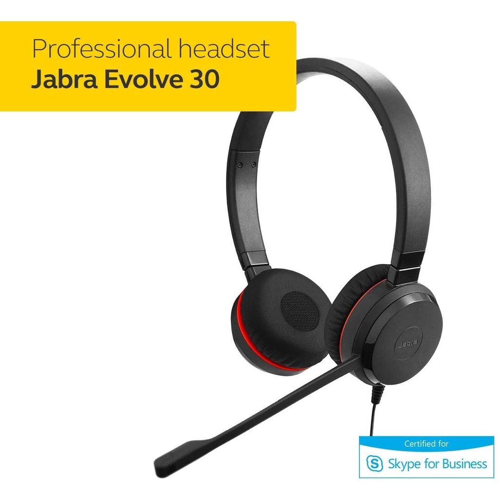 Jabra EVOLVE 30 USB Noise Cancelling Headphones Mute Button Telephone