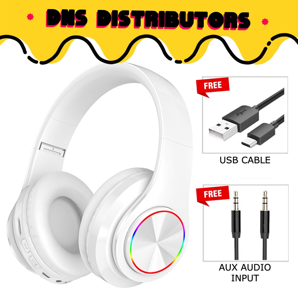 B39 Wireless Headphone Bluetooth Earphone Headset Earbuds Colorful LED Bass Stereo Ove-Ear Headphones
