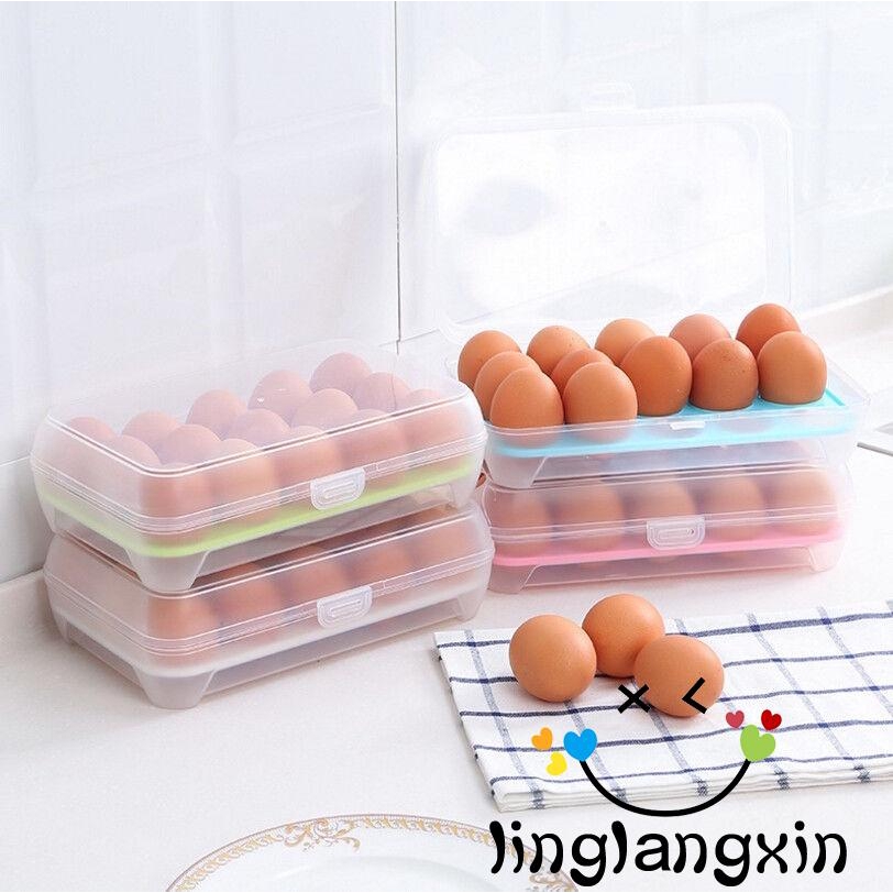 15 Egg Holder Refrigerator Container Kitchen Storage Foldable Home Boxes plastic