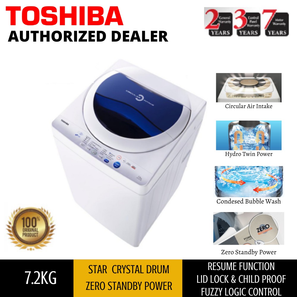 Toshiba Washing Machine 7 2kg Aw F820sm Wb Shopee Malaysia