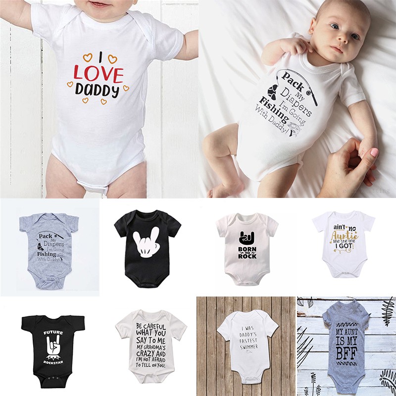 Ready Stock Newborn Baby Romper One Piece Clothes Simple Design Short Sleeve Romper Fashion Jumpsuits Boy Girl Clothe Shopee Malaysia