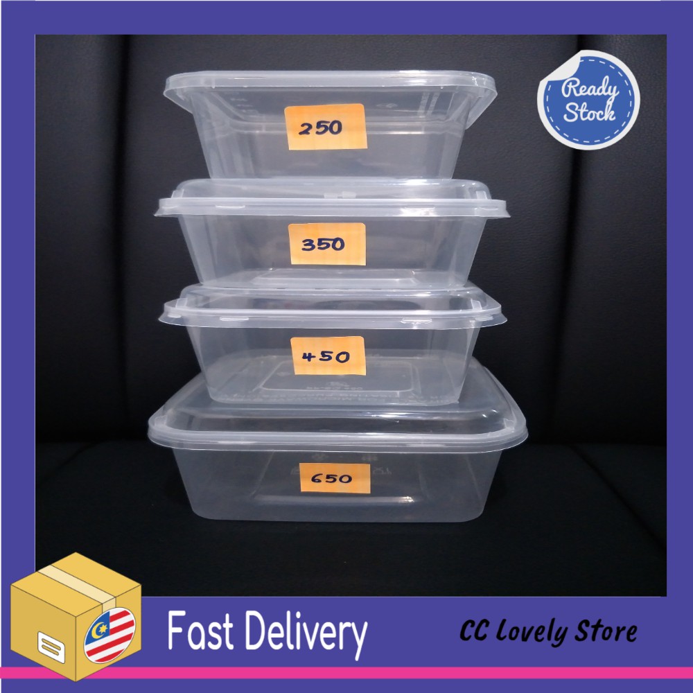 25pcs of Square Plastic  Food Container with Lids SQ250 