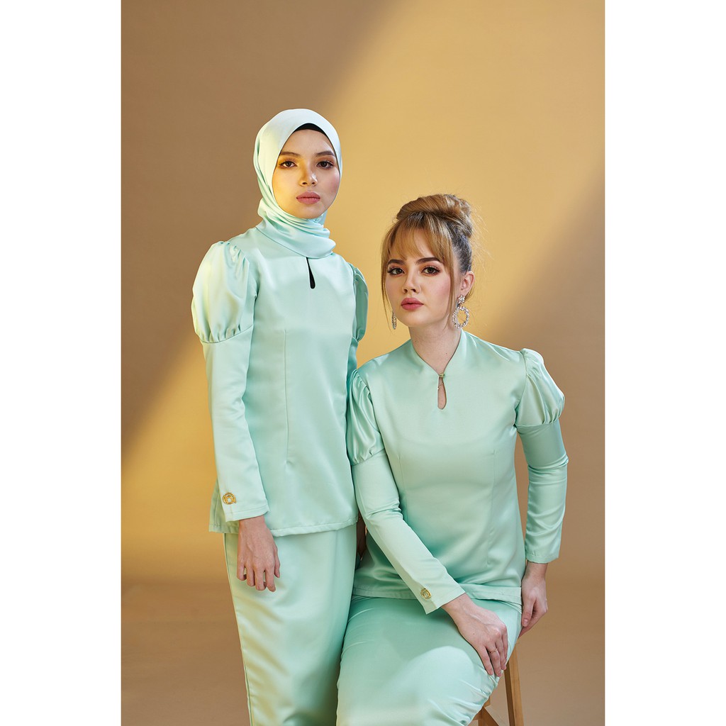 baju kurung moden mint green