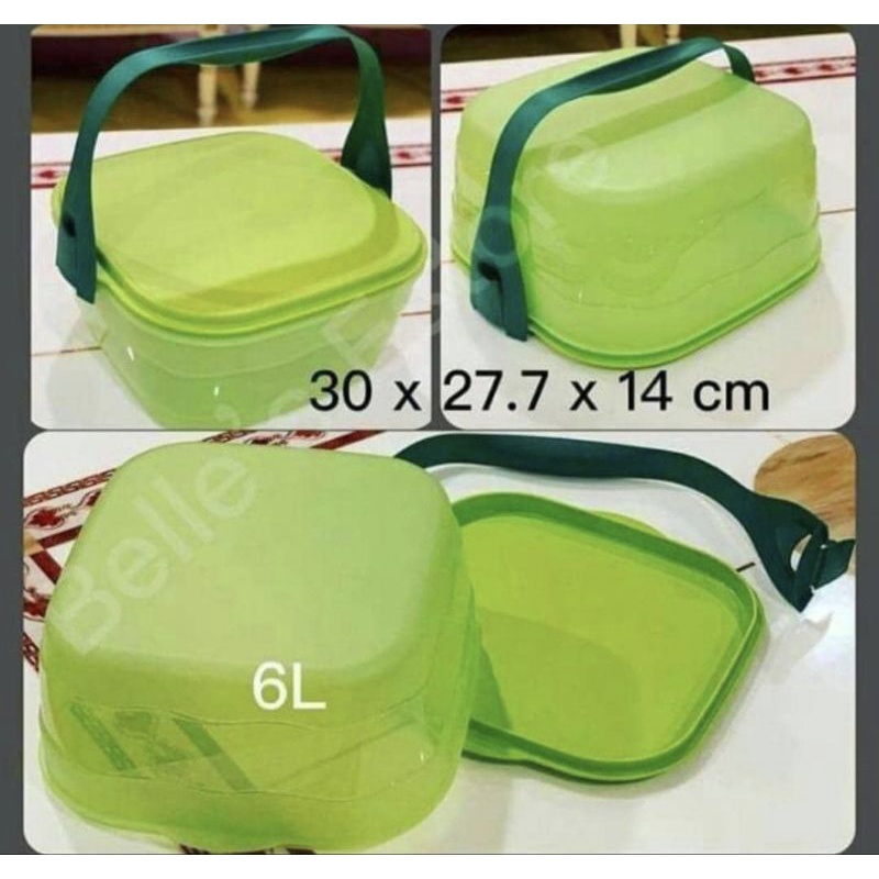 Cake Taker Green Bekas Kek Original Tupperware Indonesia Shopee