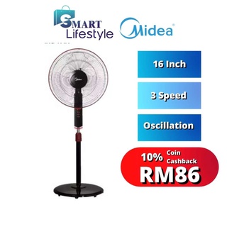 Midea 16 Stand Fan Mf 16fs18c Bk Or Wt White Black Mf16fs18c Or 16 Stand Fan Mf 16fs10n Black Mf 16fs10ns Shopee Malaysia