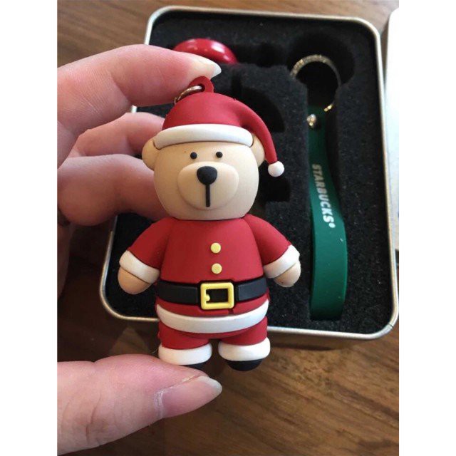 Starbucks Christmas Santa Bearista Bear USB 32GB Pendrive Keychain