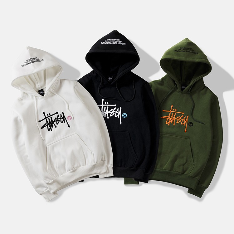 stussy embroidered hoodie