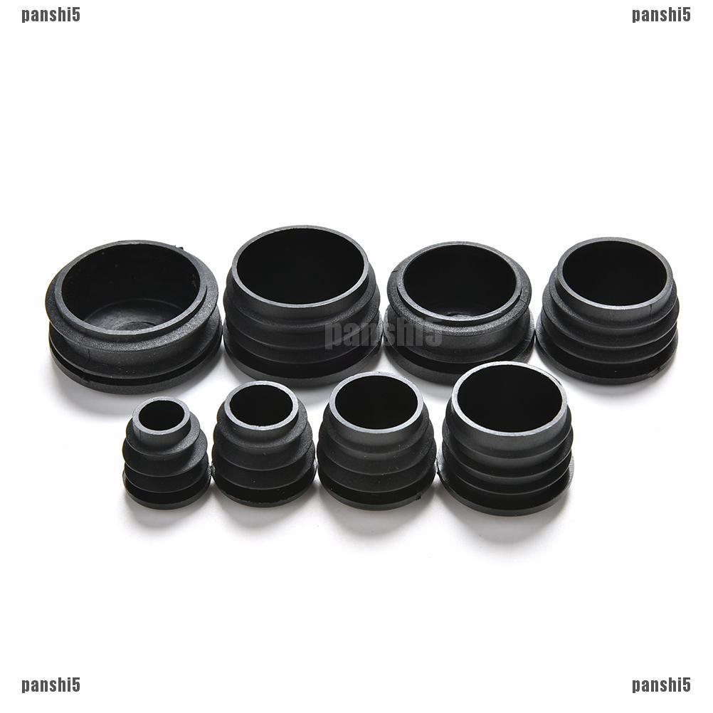 6mm Inner Dia Plastic Round Blanking Covers Tubing Tube Cap Black 16pcs