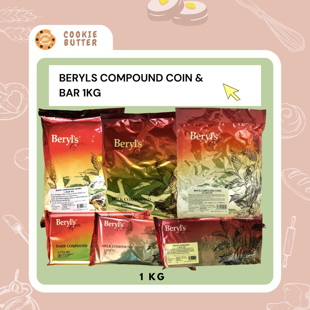 Beryls Chocolate Compound Coins and Bar 1kg / Beryls baking chocolate