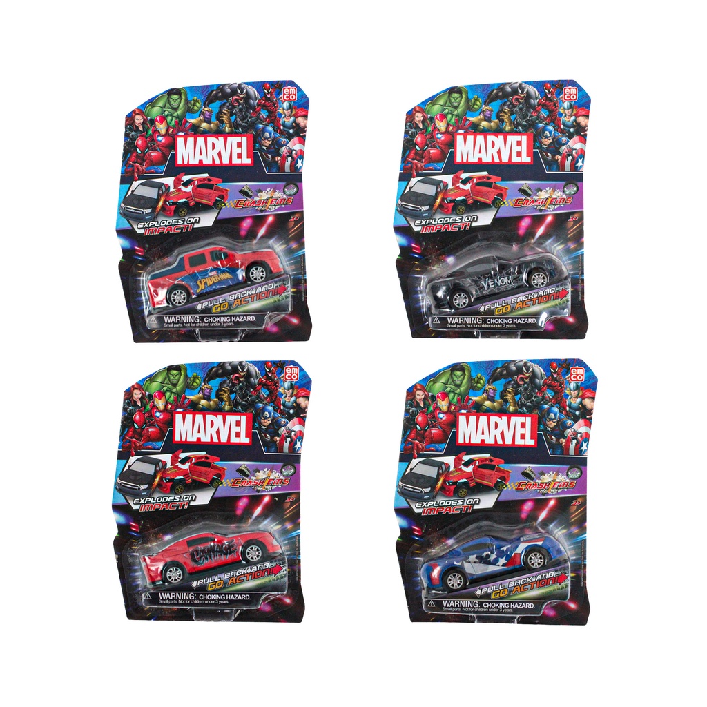 Marvel Crash'ems Children Pull Back Car For Girls & Boy