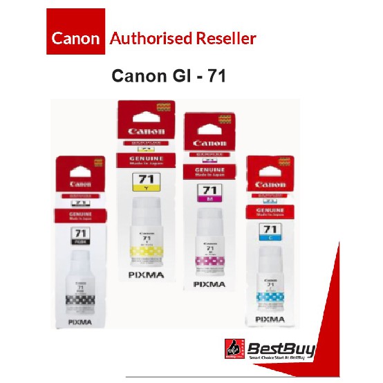 Canon GI71 BK/C/M/Y Series Ink Refill For G1020/G2020/G3020/G3060
