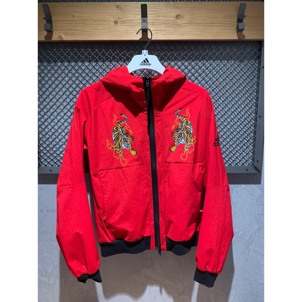 adidas coat red