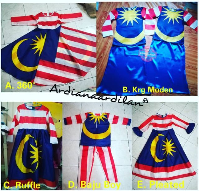 baju bendera malaysia kanak-kanak