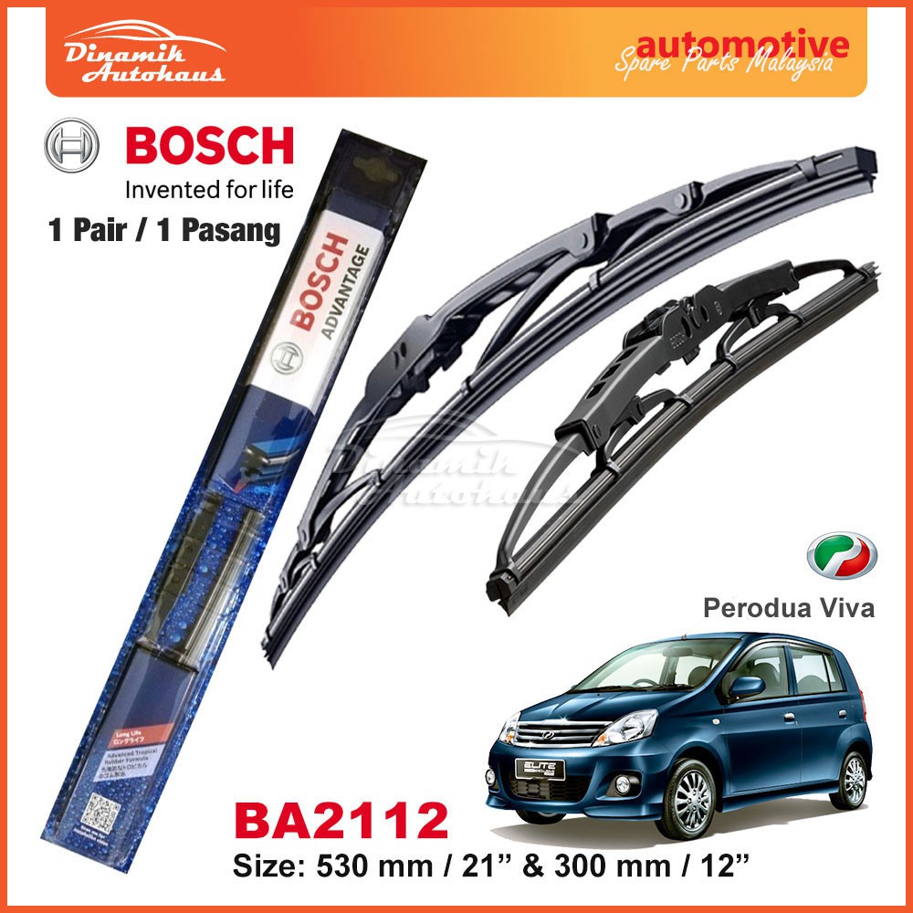 Perodua Viva Car Windshield Wiper Blade 21" / 12" Bosch 