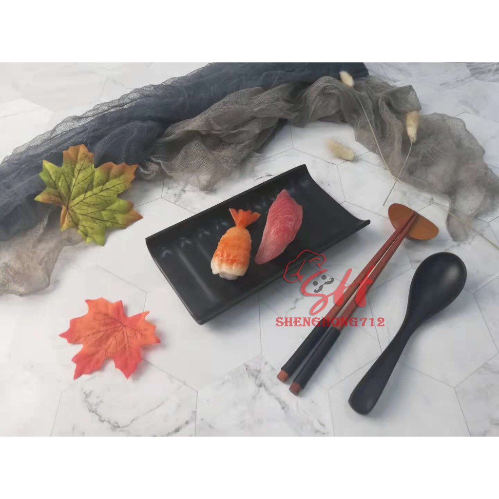 Plate Matter Black Sushi Plate Melamine L 19 5cm Ready Stock 餐盘 黑色磨砂寿司 盘 密胺 L 19 5cm 现货 Shopee Malaysia