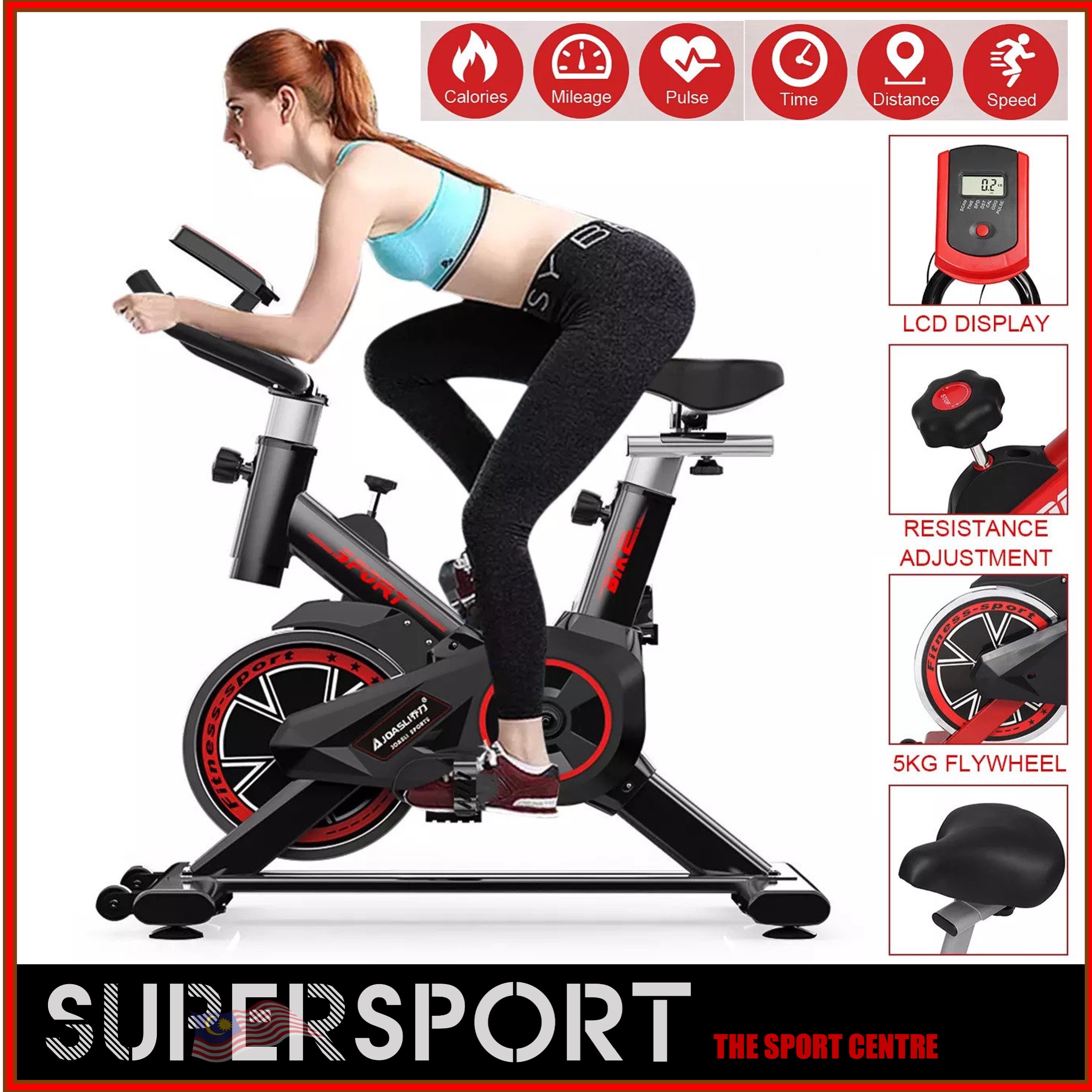 EXERCISE BIKE Workout Fitness Latihan Dalaman Basikal Pegun Kardio