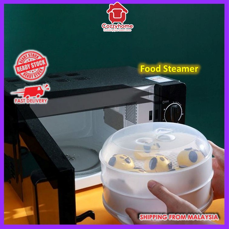 Microwave Food Steamer Heating Containers Steam Cooker 蒸笼 Pengukus Steamer Makanan