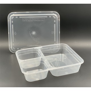 Bekas Makanan Plastik 3 Compartment