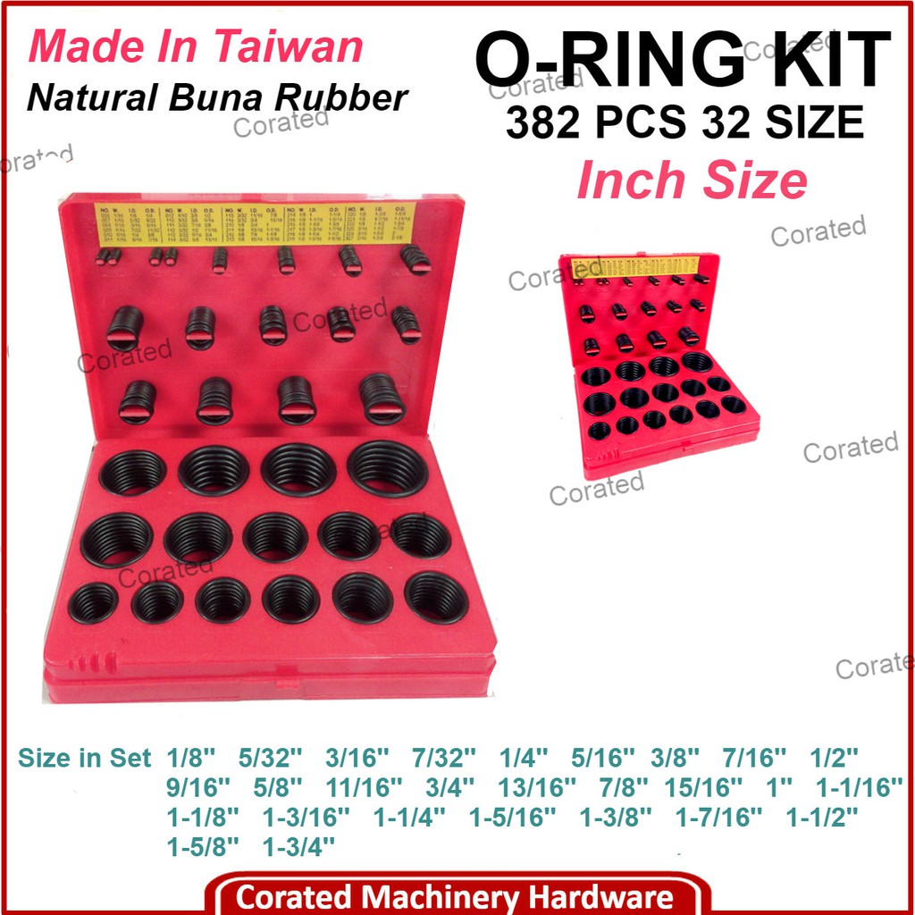 Corated 3pcs Inch Size O Ring Kit Assortment Set Seal Natural Buna Rubber Shopee Malaysia