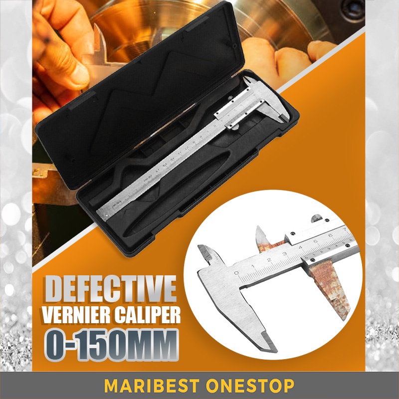 DEFECTIVE 0-150mm Vernier Caliper Ruler Gauge Calliper Metal Carbon Steel Measurement  Micrometer ALAT UKUR 游标卡尺
